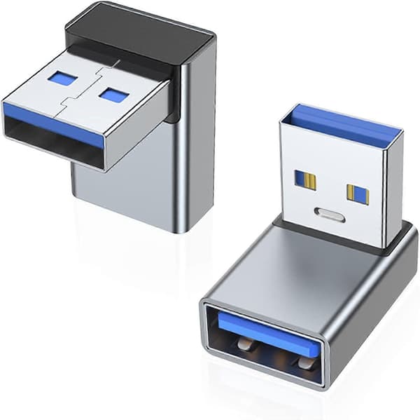90 Graders USB 3.0 Adapter 2-pak, opadgående vinkel USB A han til