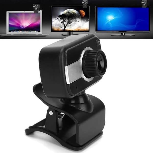 Pro HD Webcam, 12MP USB Webcam, 360° HD Webkamera med indbygget mikrofon, Desktop PC-kamera til MSN, ICQ og computer