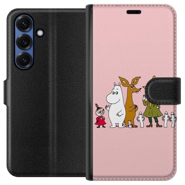 Compatible Wallet Case for Samsung Galaxy S26+ Multiple Figures Together on Pink Background Plånboksfodral