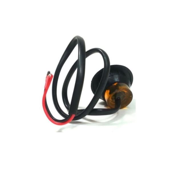 10 Mini LED Knap Markeringslys 24V Orange Runde 3/4 tommer Sidemarkeringslys til Lastbil Trailer Traktor