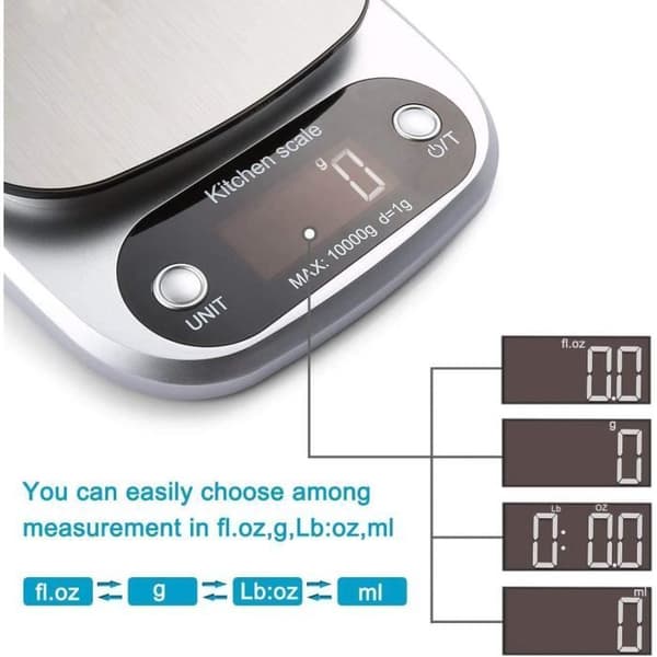 MINGMEI 10kg/1g Elektronisk Köksvåg - Hög Precision - LCD-skärm - Grå