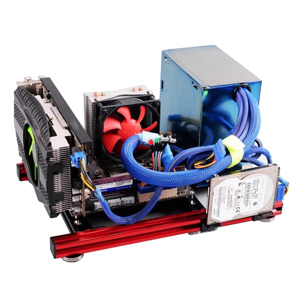 DIY Mini Åpen Ramme i Aluminiumslegering M-ATX Hovedkort PC Datakabinett