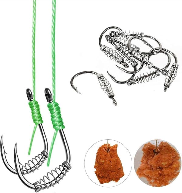 Fishing Hooks 10/20 pcs Set Barbed Swivel Feather Jig Carp Hook Single Circle