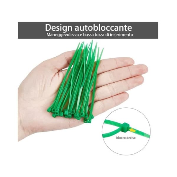 Buntband - 100-pack - Nylon - Grön - Enfärgad