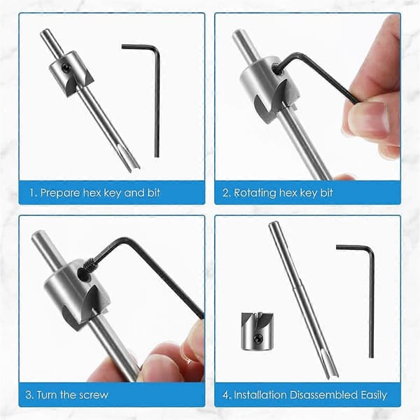 8 stk. Pen Trimmer Kit Høj Hastighed Stål Pen Fræser Trimmer Silver