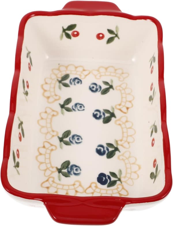Small Ceramic Baking Dish with Handles, Heat Resistant, Multifunctional, Oven and Microwave Safe.