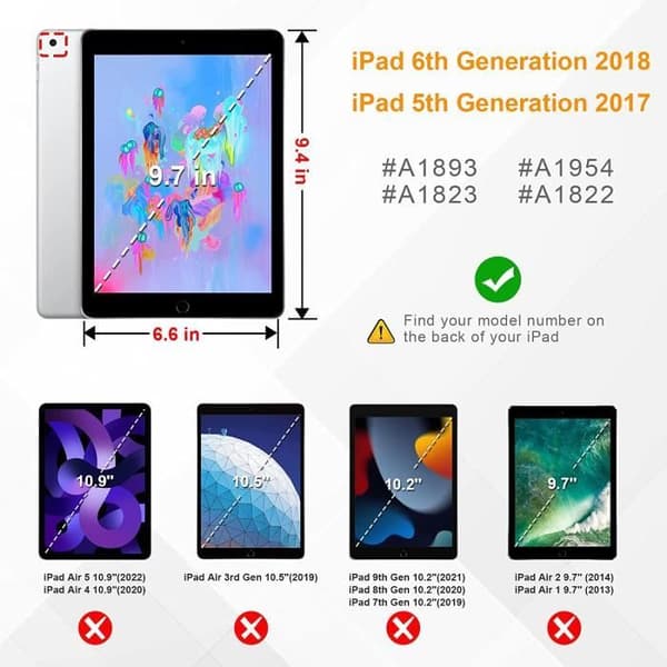 Fodral till iPad 6:e-5:e generationens version 9,7 tum 2018-2017 - Smalt och lätt halvtransparent bakstycke [563]