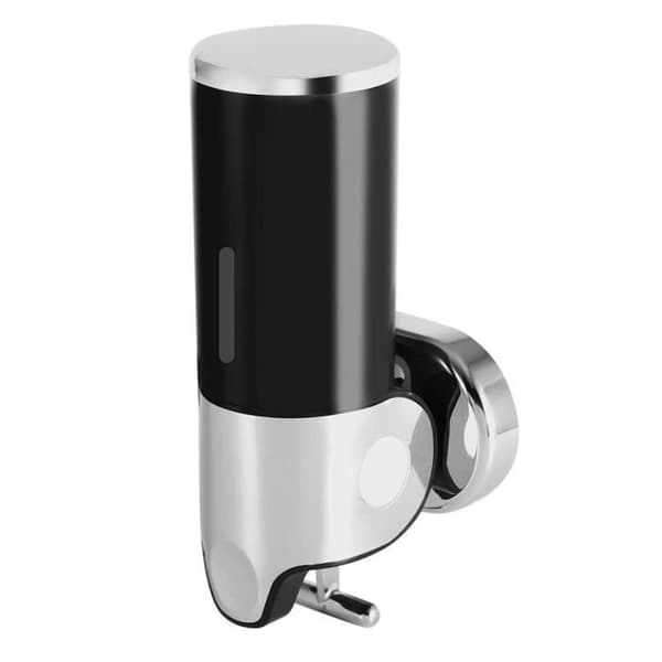 Vægmonteret sæbedispenser - Badeværelse, bruser, køkken - Sort - ABS-plast - 500ml