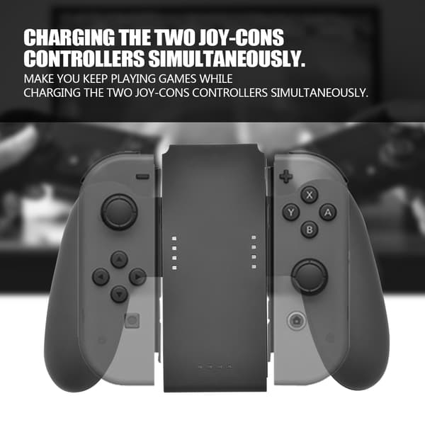 1000mAh Oppladbart Joy Con Lade Grip Håndtak Dock Kompatibel med Nintendo Switch