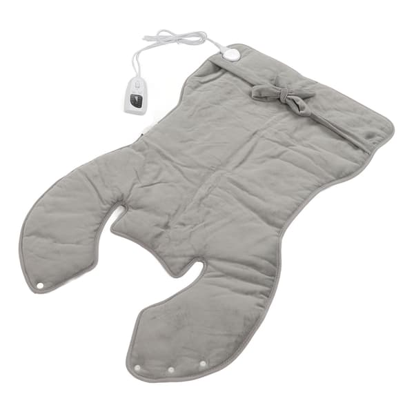 Back Heating Pad 6 Levels Temperature Adjustment Drapeable Electric Back Heating Pad Soft Plush Back Warmer Silver Grey -contact 220V