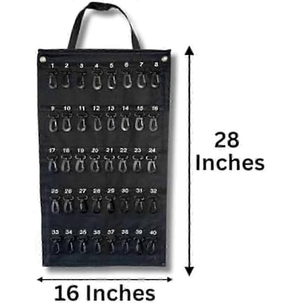 Mångsidig Rullbar Nyckelförvaringslåda Väderbeständig Bärbar Rymmer 40 Säkerhetskrokar One Size