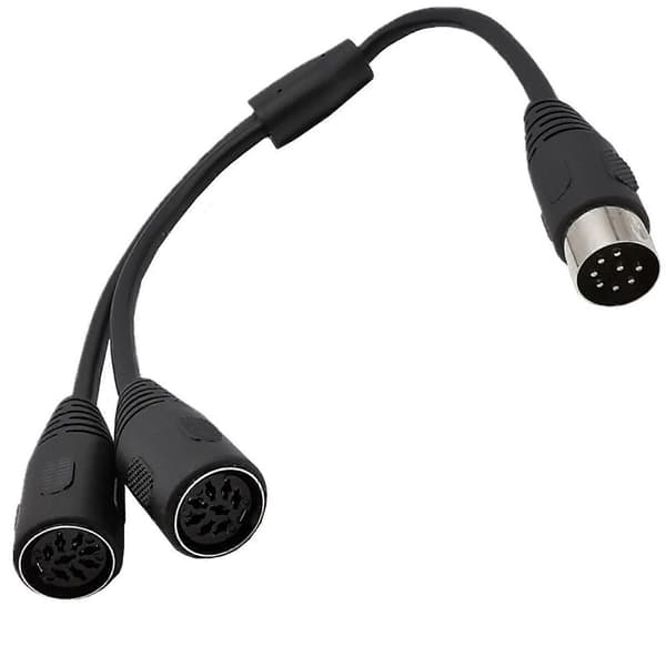 Splitter 8 Pin DIN Y Adapterkabel 1 Han til 2 Hun til Lydenheder Multicolor