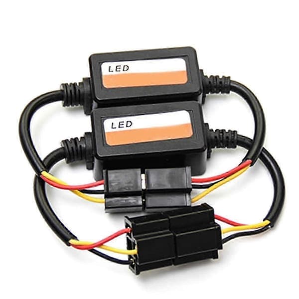 2-pack Canbus Trådlös H7 Automotive Lastmotstånd Fel Eliminator LED-dekoder Ljusadapter Black
