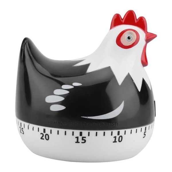 Køkkentimer - DILWE - Sort timeglas - Holdbar PP - Hørbar alarm - Sødt design
