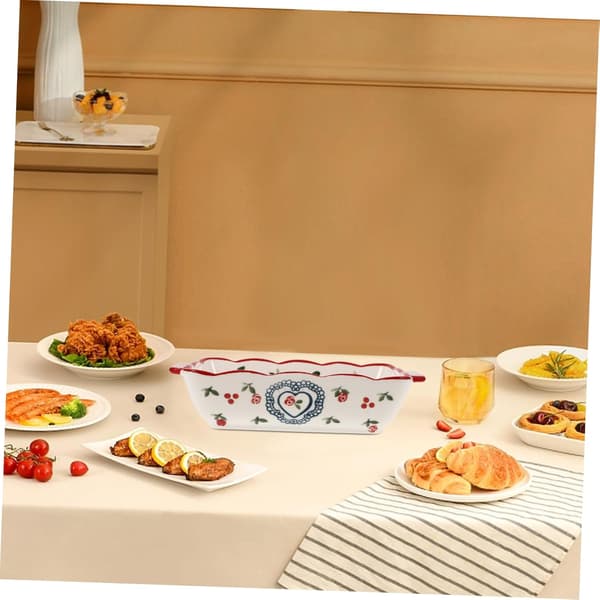 Small Ceramic Baking Dish with Handles, Heat Resistant, Multifunctional, Oven and Microwave Safe.