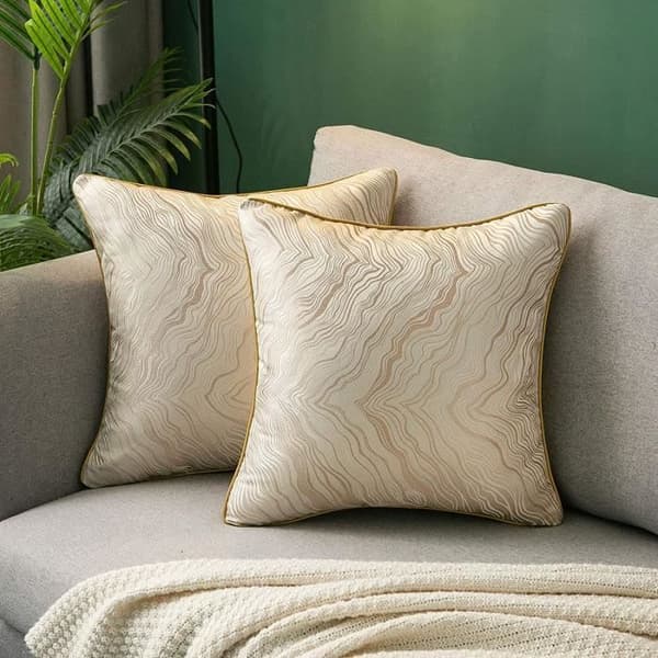 Pudebetræk - 2 stk. - Beige - Højkvalitets satin - 45 x 45 cm