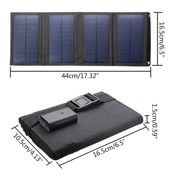 100W USB Vikbar Solpanel Bärbar Flexibel Liten Vattentät 5V Vikbara Solpanelceller Kompatibel med Telefonbatteriladdare