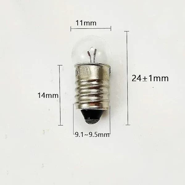 Lågpriskampanj 10-pack E10 skruvbas för ficklampa, 2,5 V 0,3 ACJY