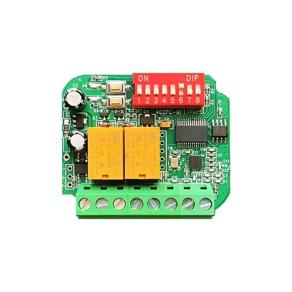 Garajeport Fjernkontroll Mottaker 2-kanals Kontrollerbryter for 433 868 MHz mitter RX Multi White