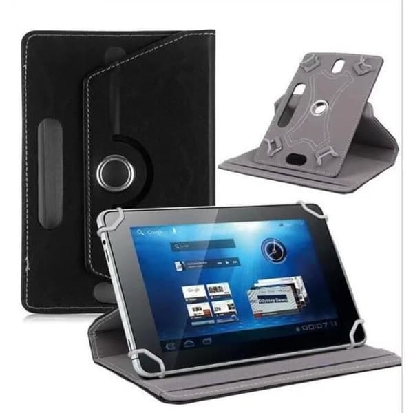 BAICHUANG PU Universal Roterende Etui/Cover til Tablets op til 7\" Sort