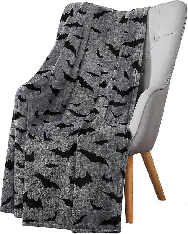 Halloween Tæppe: Fluffy Sort Kat og Jack-O-Lantern Græskarprint på Fleece Fløjl til Sofa Senge Stol Soveværelse