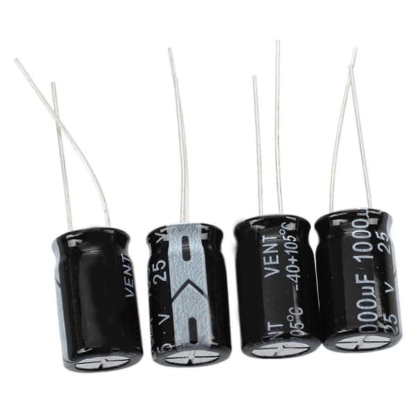 40 stk. 1000UF 25V 105C Radiale Elektrolytkondensatorer Sort 10X17mm Black