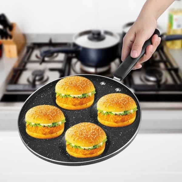 Non-stick aluminium morgenmadspande - SPR - Indbygget osteform - 24,5 cm