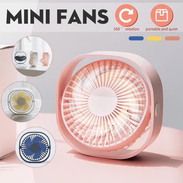 Mini USB-fläkt, bärbar luftkonditionering, kylande skrivbordsfläkt, justerbar rotation, bärbar för sovrum, sommar, vit