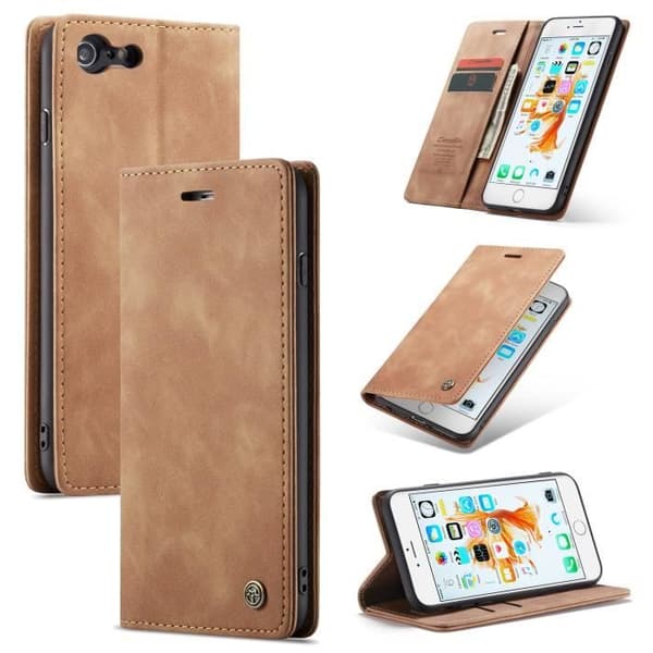 SmartLegend iPhone 6 Plus/6s Plus Plånboksfodral i Läder [Magnetisk] Flip Plånboksfodral, Brun
