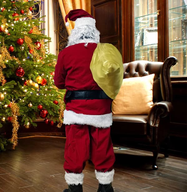 Julemandsdragt Julekostume Fløjl Juleleg (L)