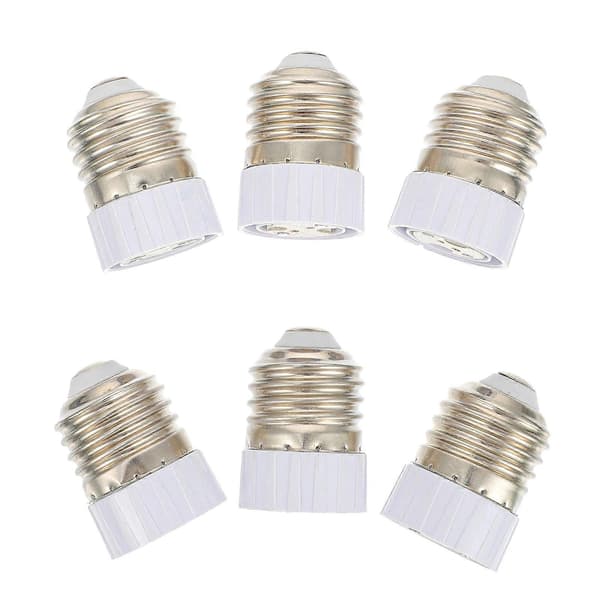 6 stk. Lampesokkeladapter E27 til MR16 Konverterholder Silver 4.00X2.80X2.80CM