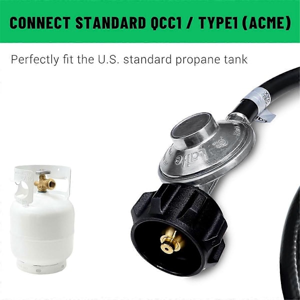 3,65 m Quick Connect propanslange til RV til grill Black