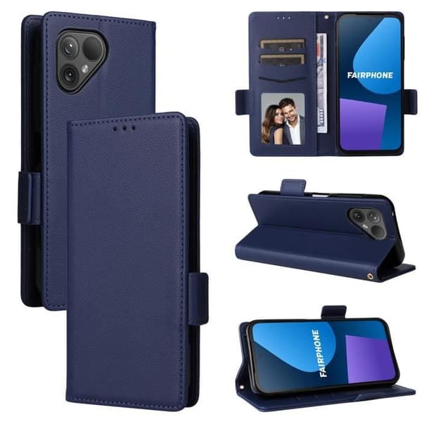 Fairphone 5 5G Flipfodral i PU-läder - Marinblå