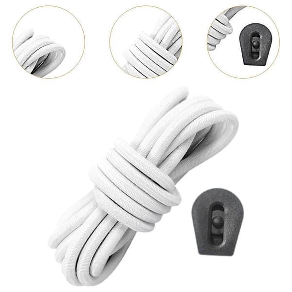 Elastisk Bungee Cord Kajak Stretch Snöre Rep Paddelbräda SUP Förvaring med White