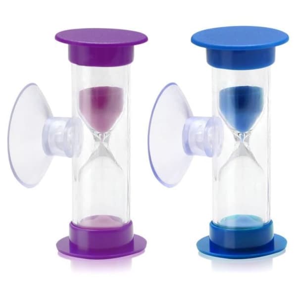 Timeglas - 2 stk - Sugekop - 3 minutter - Farverig