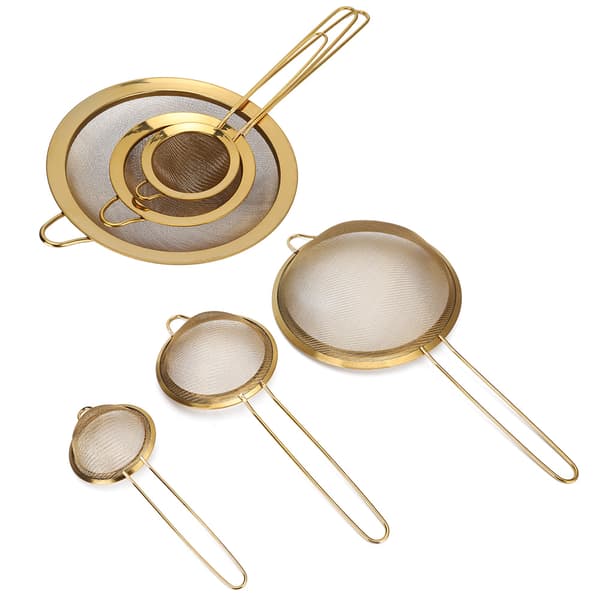 Stainless Steel Colander with Fine Mesh and Long Handle for Kitchen Cooking