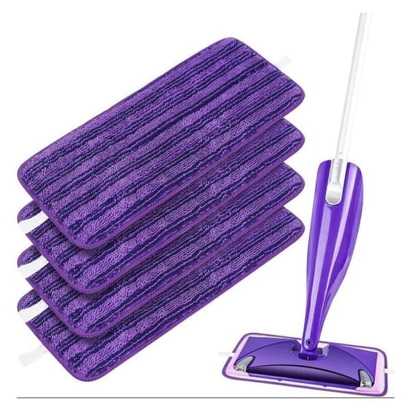 4 genanvendelige vaskbare rengøringsklude til Swiffer WetJet Spray Mops - Mikrofiber - Maskinvaskbar