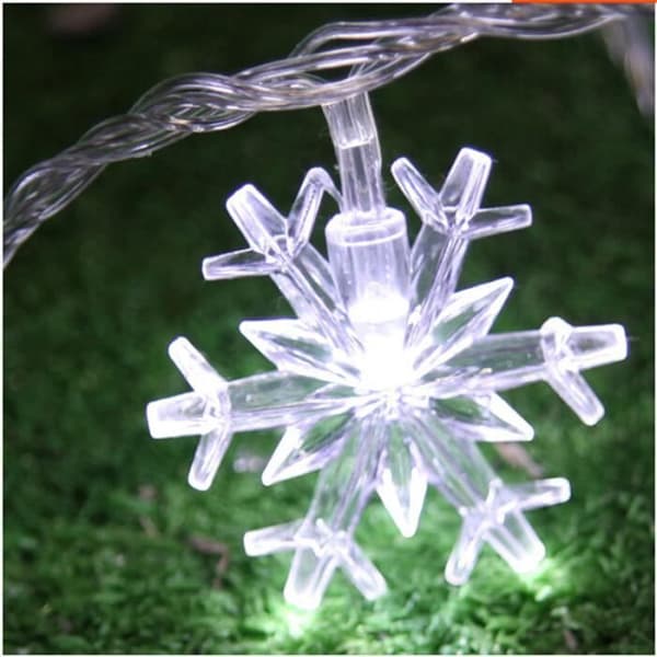 10 meter 100 LED julbelysning snöflinga lampa