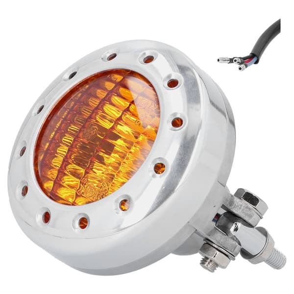 DC12V Retro Motorcycle Headlight 4200K High/Low Beam Front Lamp High Brightness Universal Electroplate
