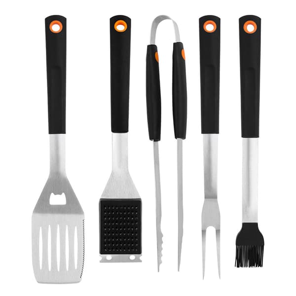 5-piece BBQ Tool Set, Grill, Stainless Steel BBQ Accessories, Camping Grill Utensils