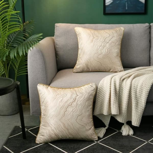 Pudebetræk - 2 stk. - Beige - Højkvalitets satin - 45 x 45 cm