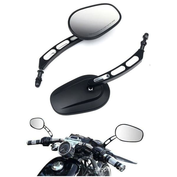 Harley motorcykel backspegel reflektor, svart spegel