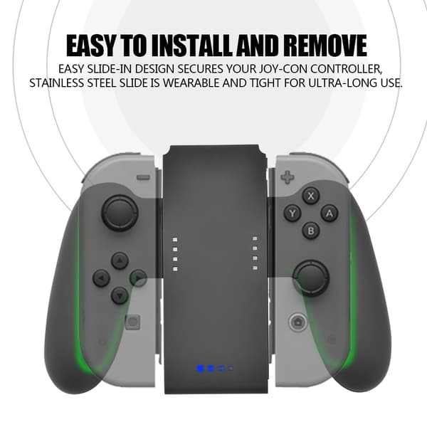 1000mAh Oppladbart Joy Con Lade Grip Håndtak Dock Kompatibel med Nintendo Switch