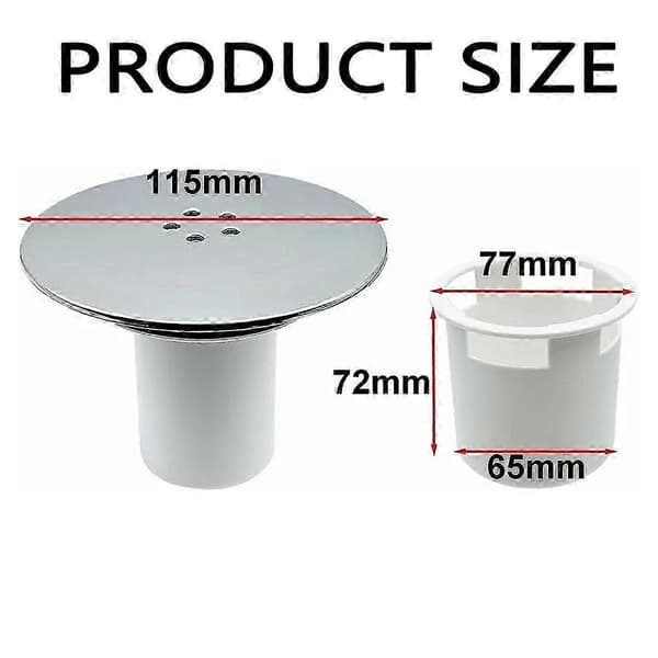 Duschpropp, duschplugg 115 mm, ersättningslock för duschvattenlås, universal duschplugg, krom duschpluggslock, snabbflödesutgåva 5 5