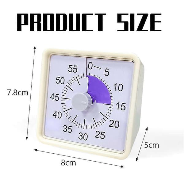 60-minutters visuell timer for barn, visuell nedtellingstimer for kjøkken/kontor, Pomodoro-timer med lydløs drift Red