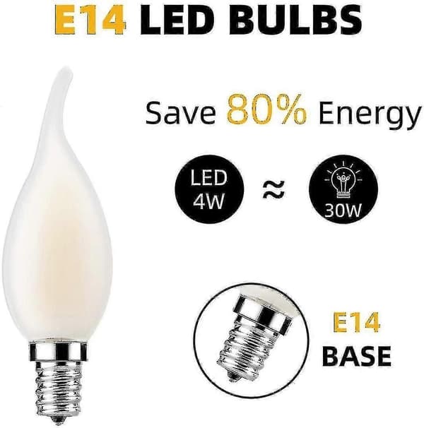 Dimbar 4W E14 Filament LED-lampor, 10-pack (Motsvarar glödlampor)