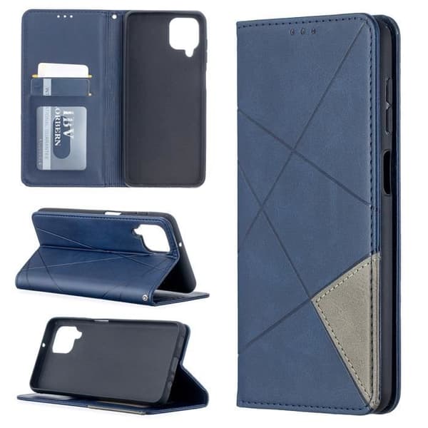 Telefonfodral - FRANCIS-R - Samsung Galaxy A12 - PU-läder - Stötsäkert - Blå Plånbok