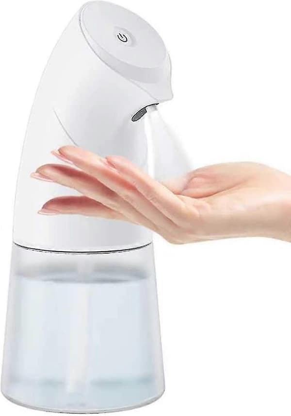 Automatic Soap Dispenser with Infrared Sensor, 450ml Touchless Liquid Sprayer, 2-Level Adjustment with IPX3 Waterproof, for Kitchen/Bathroom (White) H