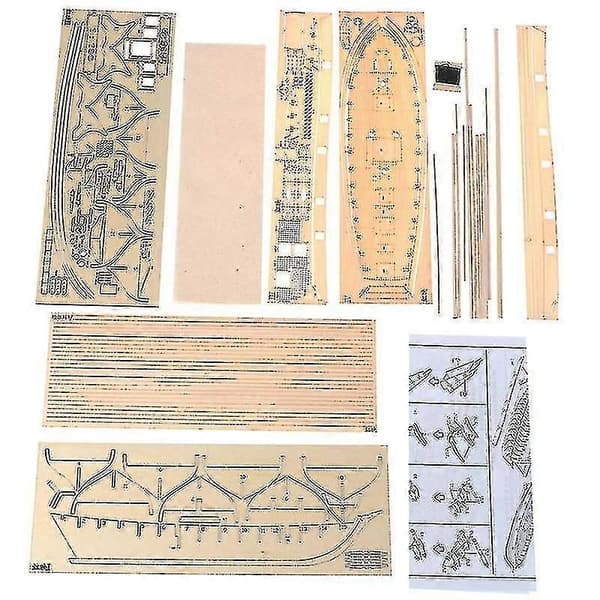 Ny 1:100 Halcon Treseilbåt Modell DIY Kit Skip Montering Dekorasjon Gave