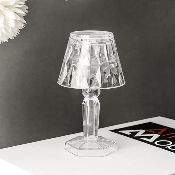 Bordlampe - Diamant - LED - Akrylkrystal - Varm gul - Multifunktionel